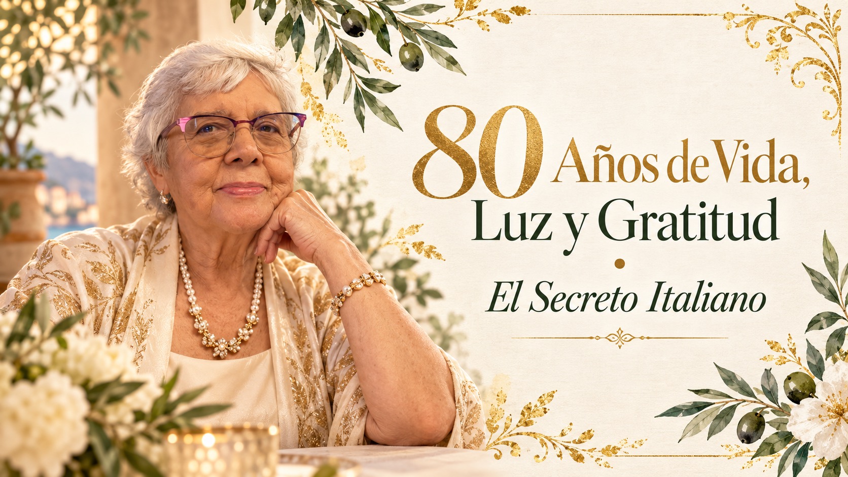 María Elisa Borbón celebrando sus 80 años